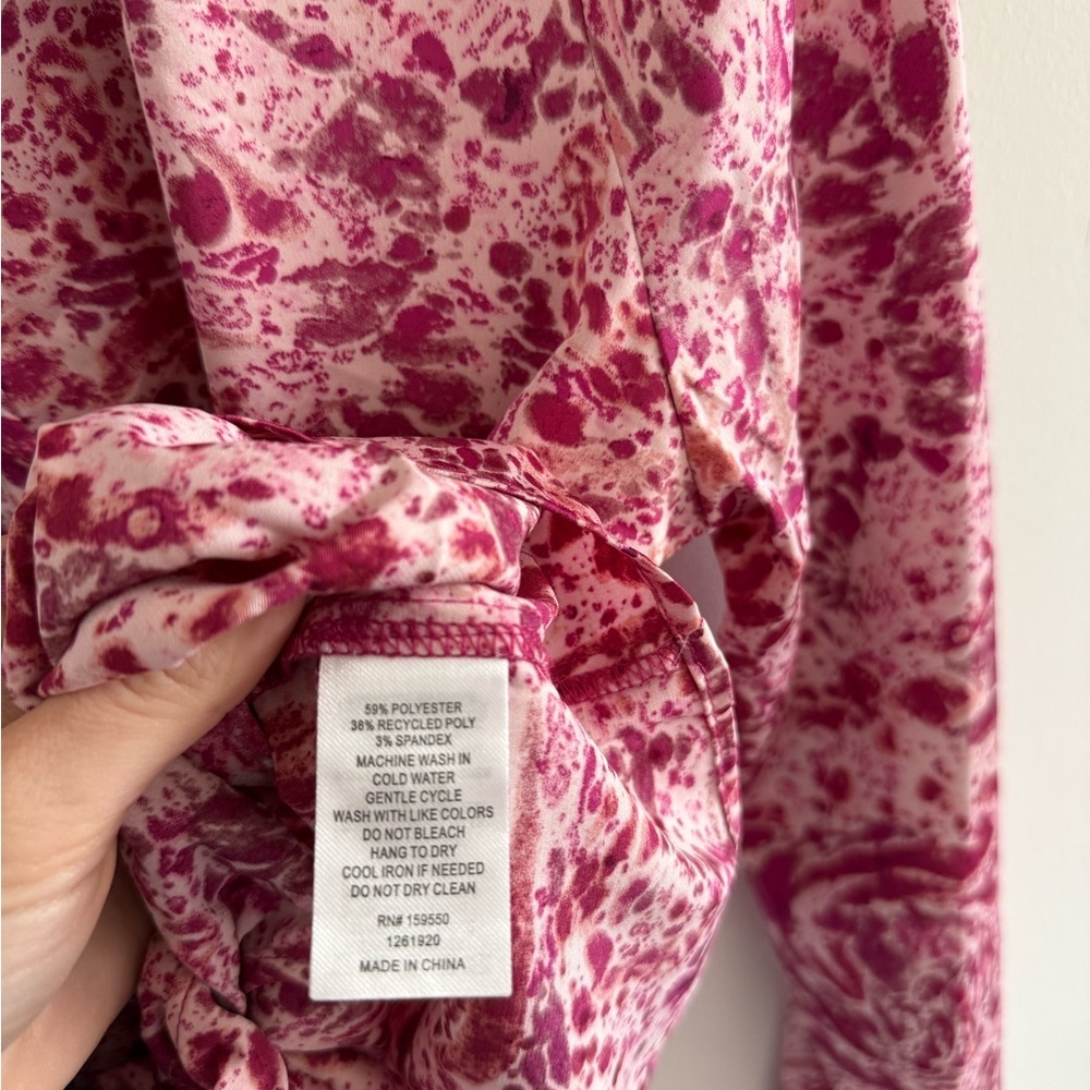 Maison D'Amelie Pink Garden Floral Printed Blouse Size Small - Picture 5 of 5